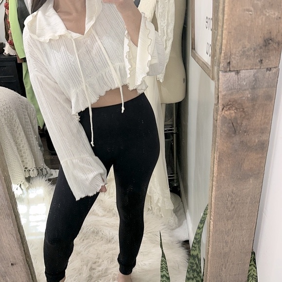 Out from under boho ivory color hooded knit top size small - Picture 2 of 7